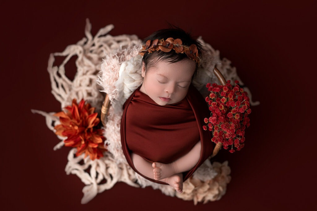 Newborn Session Baby girl with Down Syndrome in winter Park, Florida