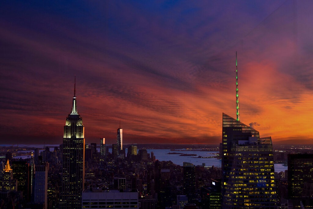 Ivana Zabala Photography, City Portrait of New York at Sunset Autumn Night