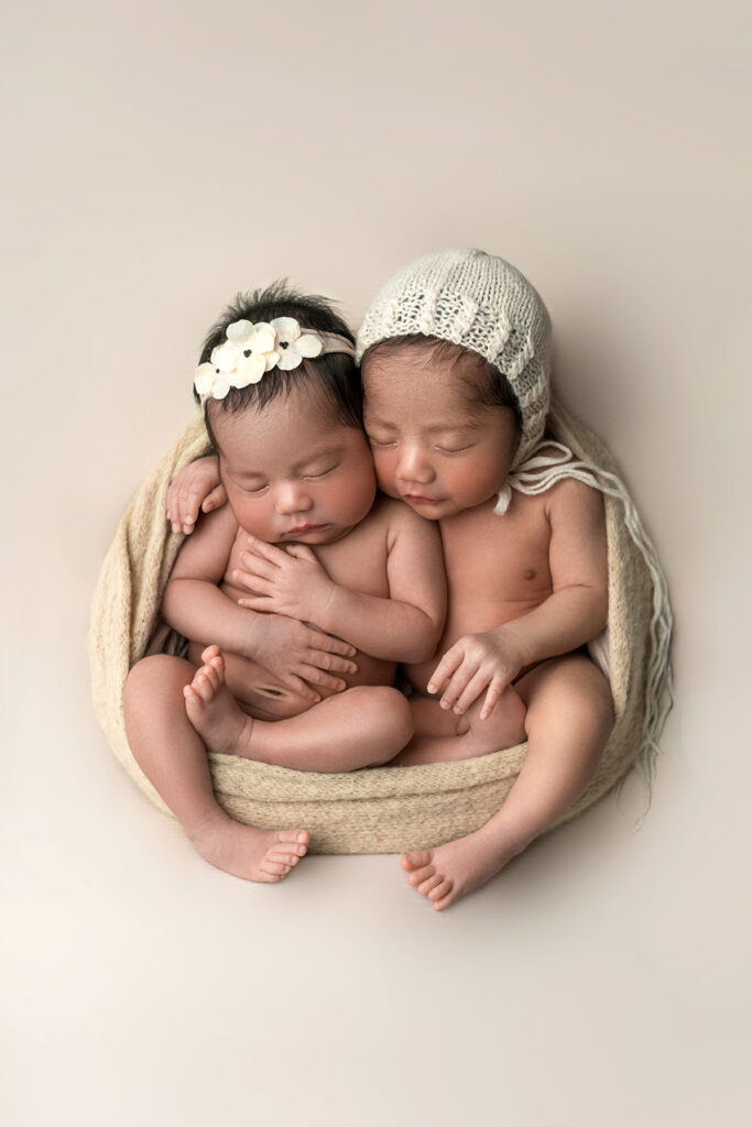Newborn Session Fine Art Twins Boy and Girl Winter Garden, Florida
