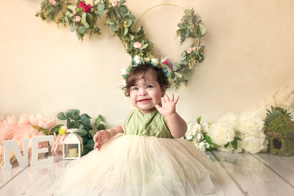 Sitter and Milestone Sessions Baby girl with Down Syndrome in Orlando, Florida